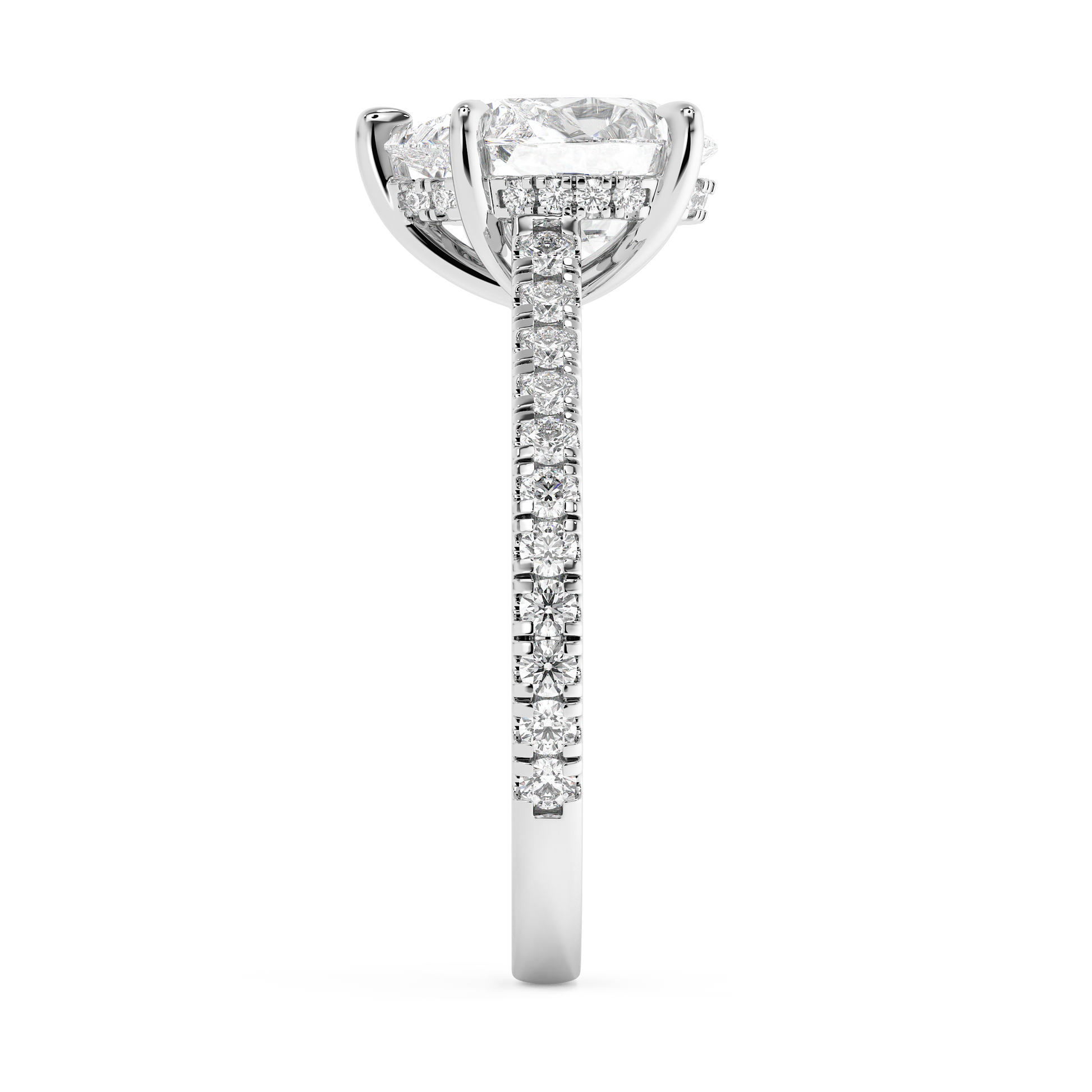 Emerald Solitaire Lab Grown Diamond Engagement Ring