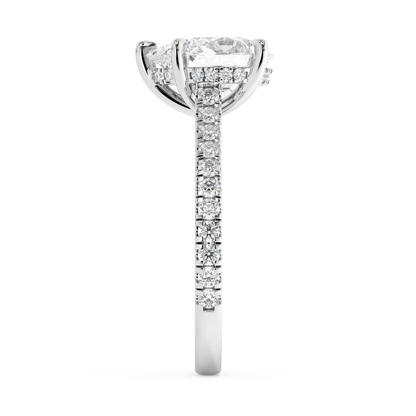 Emerald Solitaire Lab Grown Diamond Engagement Ring