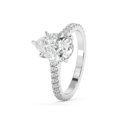 Emerald Solitaire Lab Grown Diamond Engagement Ring