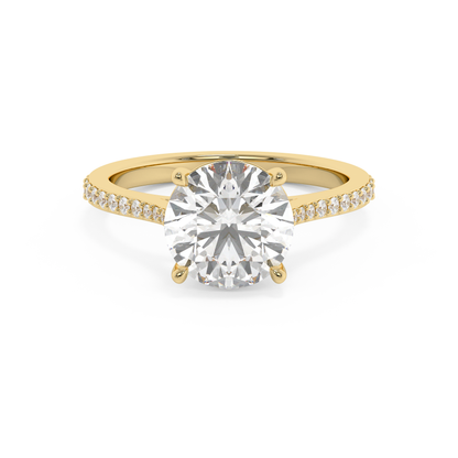 Emerald Solitaire Lab Grown Diamond Engagement Ring