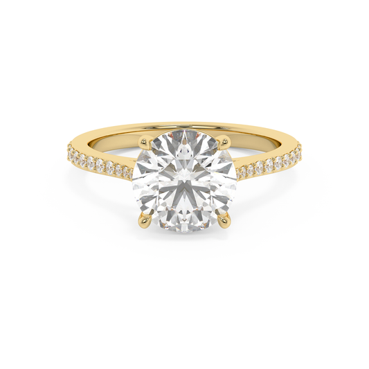 Emerald Solitaire Lab Grown Diamond Engagement Ring