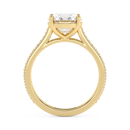 Emerald Solitaire Lab Grown Diamond Engagement Ring