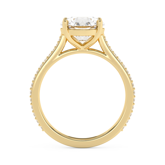 Emerald Solitaire Lab Grown Diamond Engagement Ring