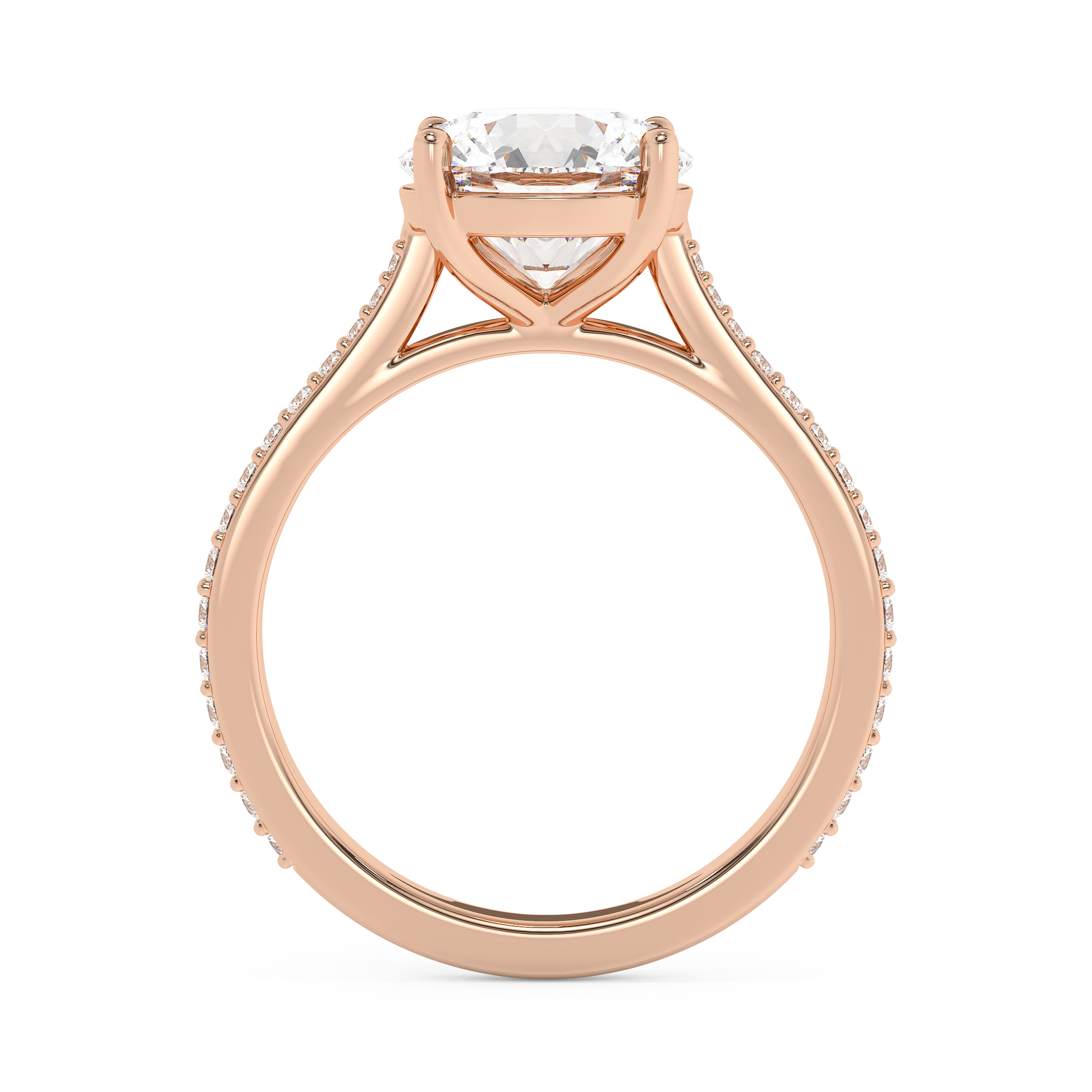 Emerald Solitaire Lab Grown Diamond Engagement Ring