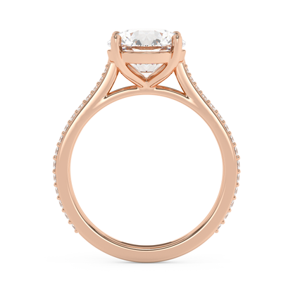 Emerald Solitaire Lab Grown Diamond Engagement Ring