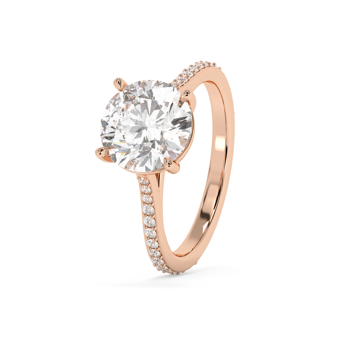 Emerald Solitaire Lab Grown Diamond Engagement Ring