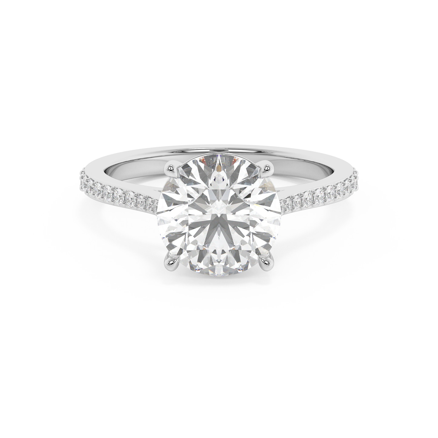 Emerald Solitaire Lab Grown Diamond Engagement Ring