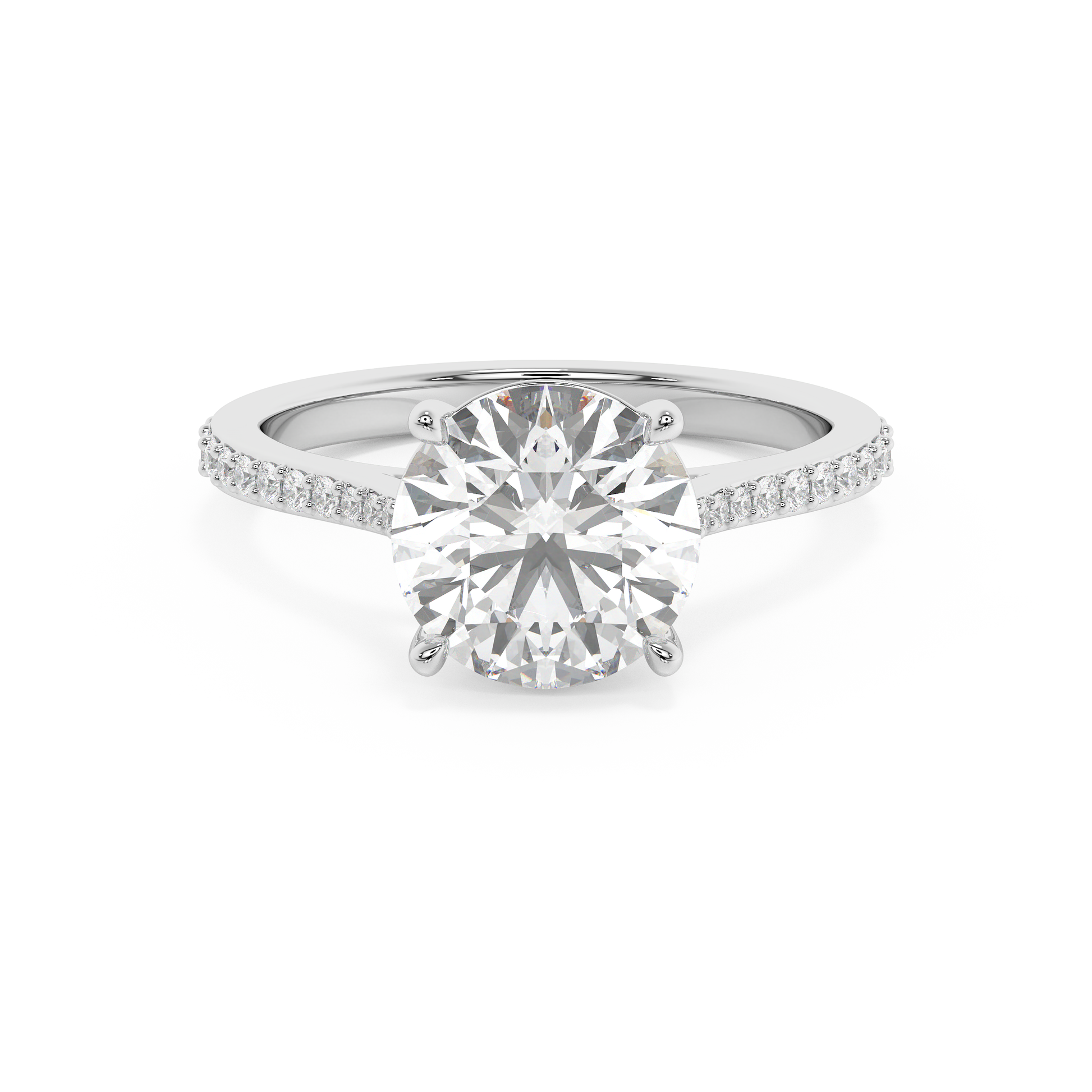 Emerald Solitaire Lab Grown Diamond Engagement Ring