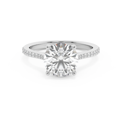 Emerald Solitaire Lab Grown Diamond Engagement Ring