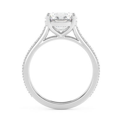 Emerald Solitaire Lab Grown Diamond Engagement Ring