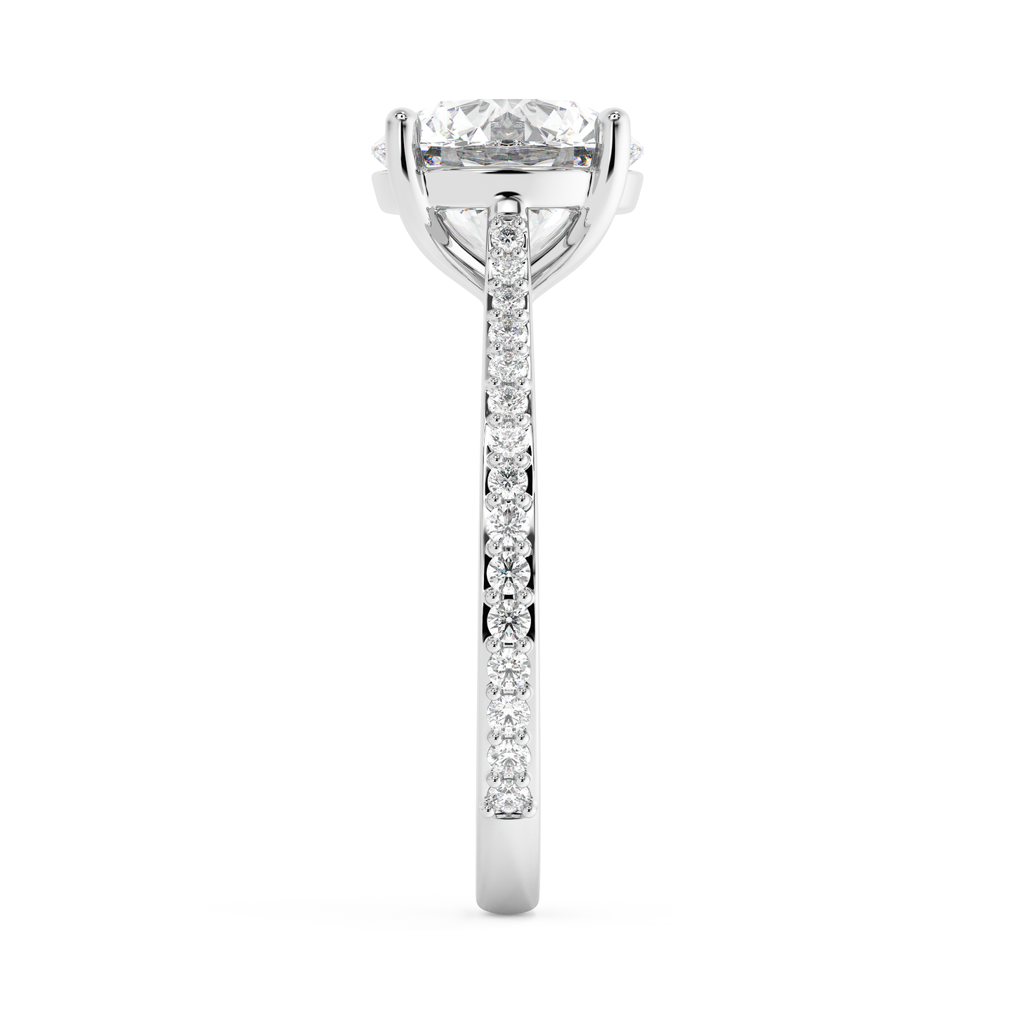 Emerald Solitaire Lab Grown Diamond Engagement Ring