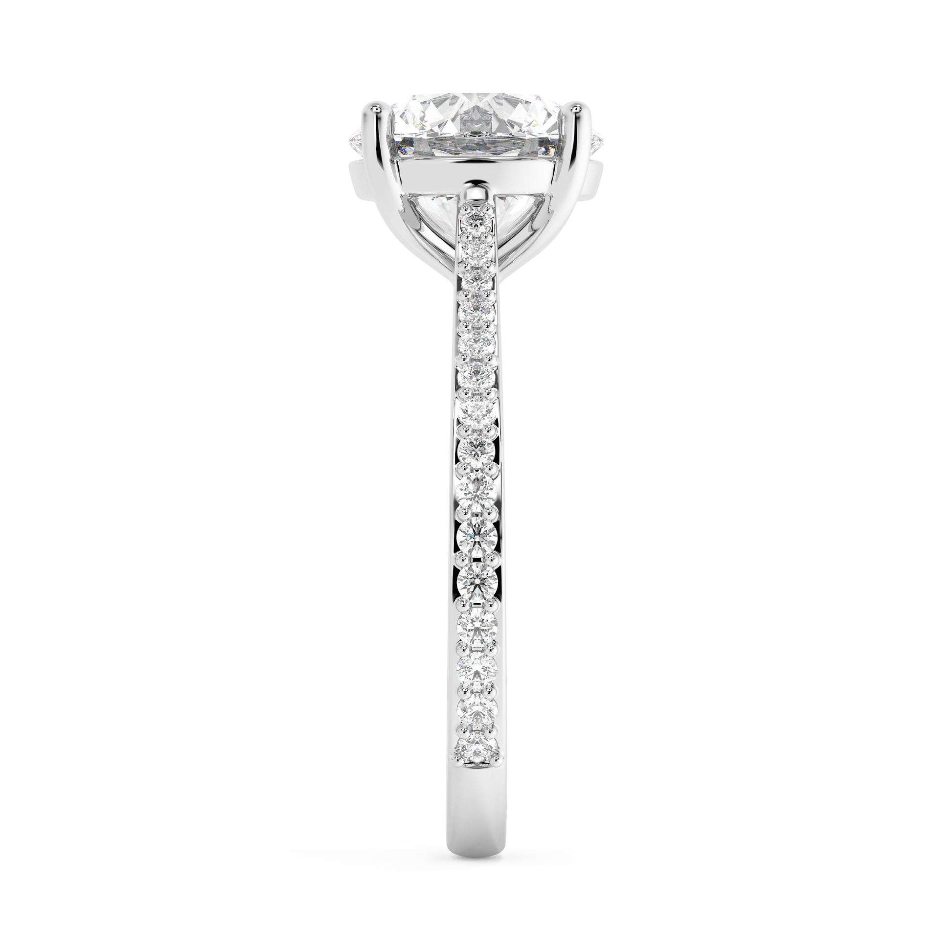 Emerald Solitaire Lab Grown Diamond Engagement Ring