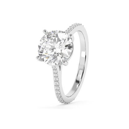 Emerald Solitaire Lab Grown Diamond Engagement Ring
