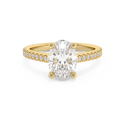Emerald Solitaire Lab Grown Diamond Engagement Ring