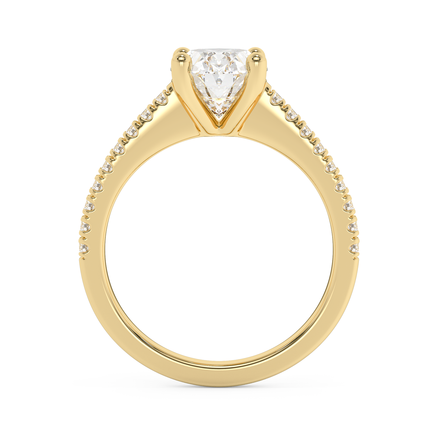 Emerald Solitaire Lab Grown Diamond Engagement Ring