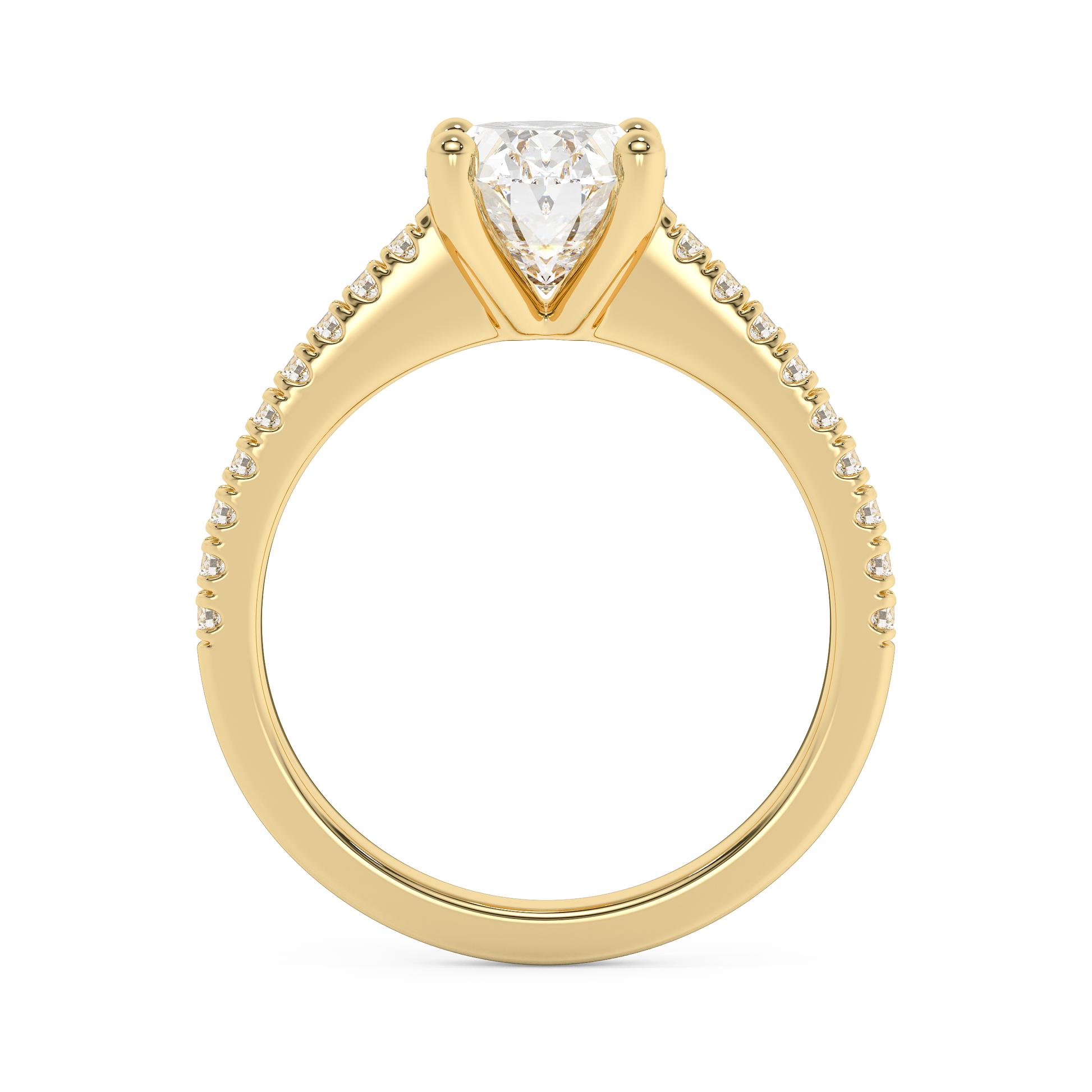 Emerald Solitaire Lab Grown Diamond Engagement Ring