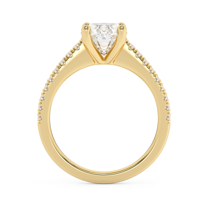 Emerald Solitaire Lab Grown Diamond Engagement Ring