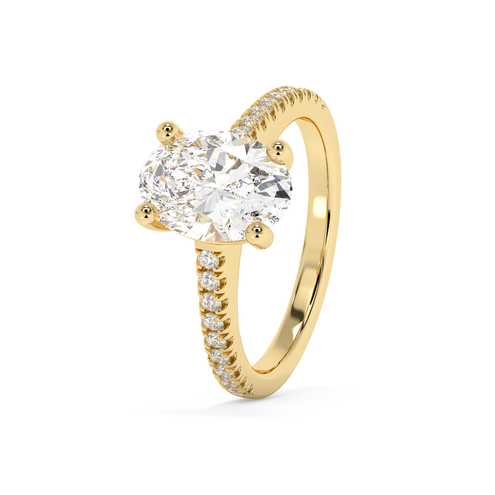 Emerald Solitaire Lab Grown Diamond Engagement Ring