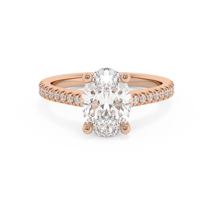 Emerald Solitaire Lab Grown Diamond Engagement Ring