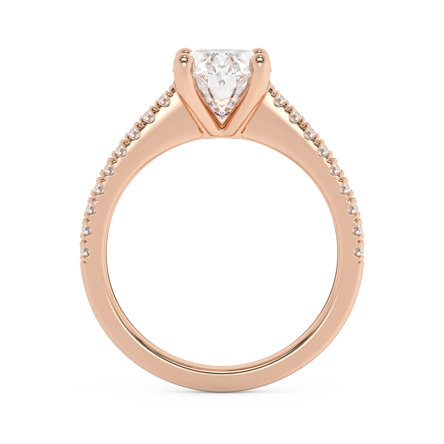 Emerald Solitaire Lab Grown Diamond Engagement Ring