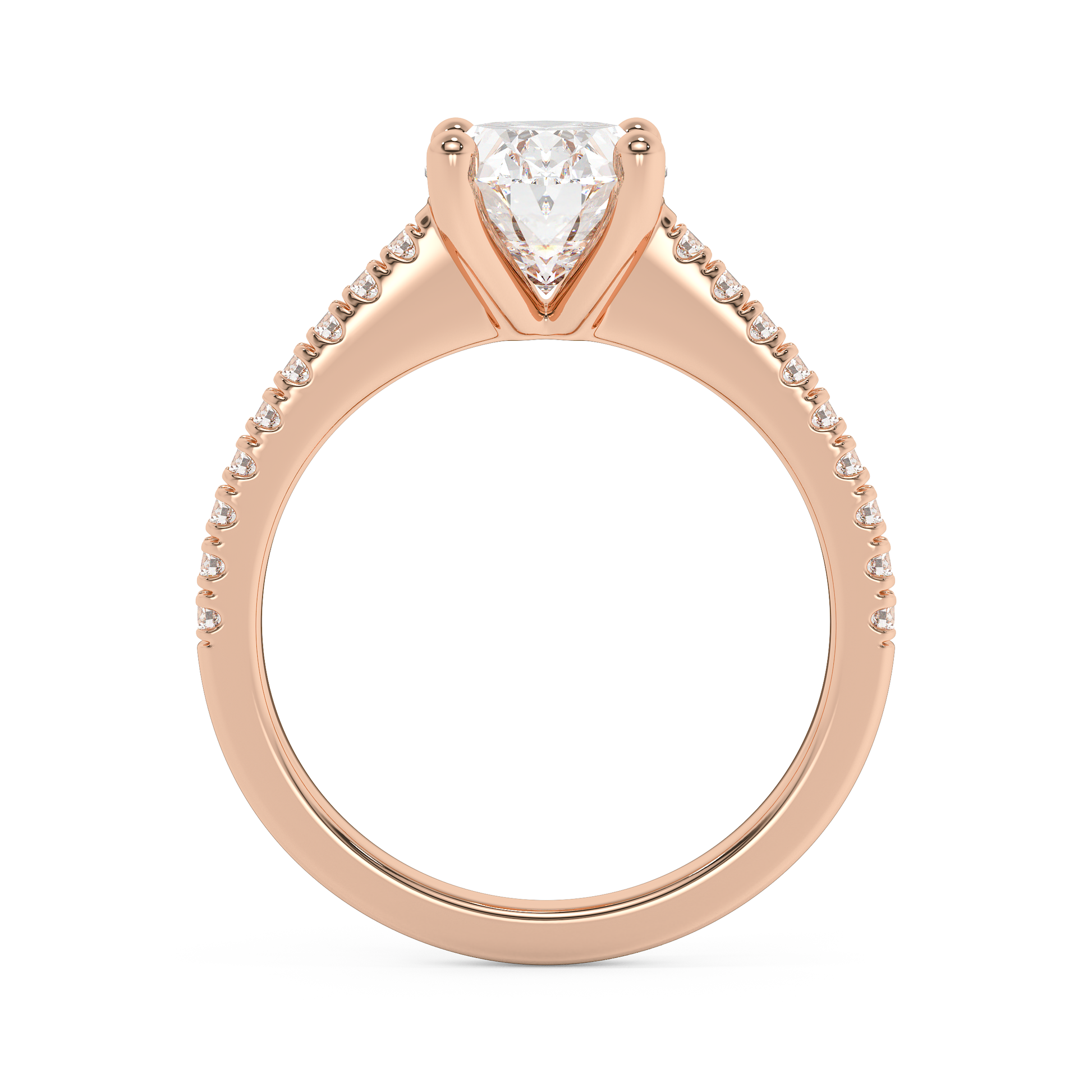 Emerald Solitaire Lab Grown Diamond Engagement Ring