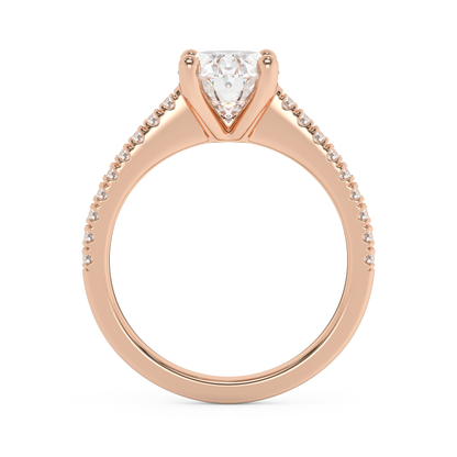 Emerald Solitaire Lab Grown Diamond Engagement Ring