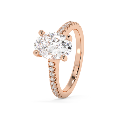 Emerald Solitaire Lab Grown Diamond Engagement Ring