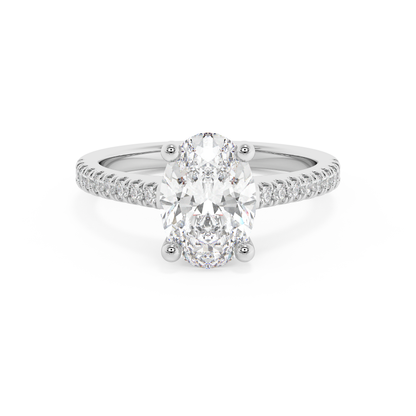 Emerald Solitaire Lab Grown Diamond Engagement Ring