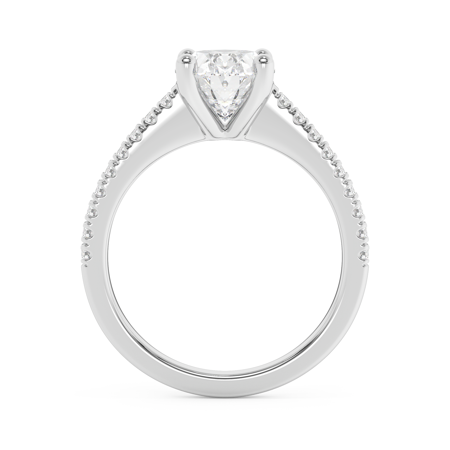 Emerald Solitaire Lab Grown Diamond Engagement Ring