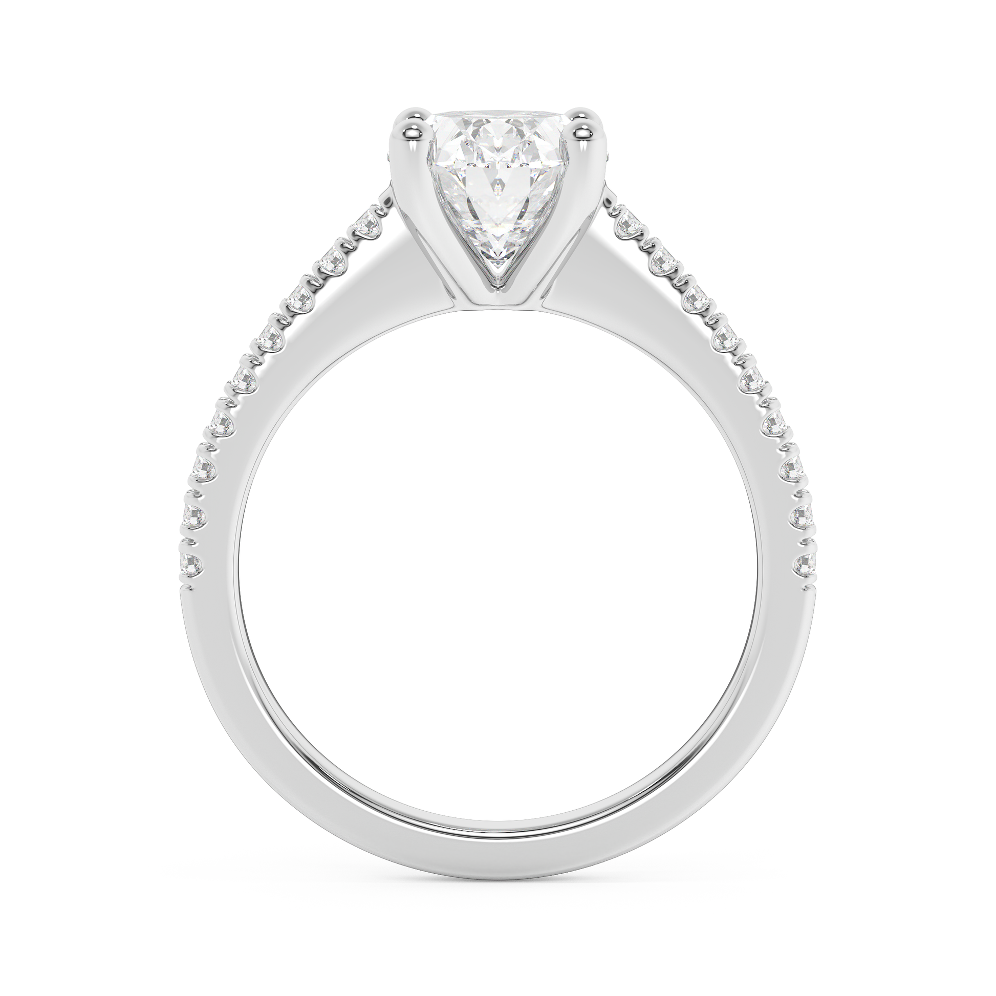 Emerald Solitaire Lab Grown Diamond Engagement Ring