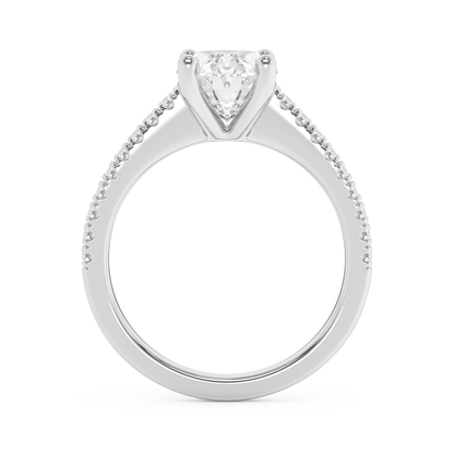 Emerald Solitaire Lab Grown Diamond Engagement Ring