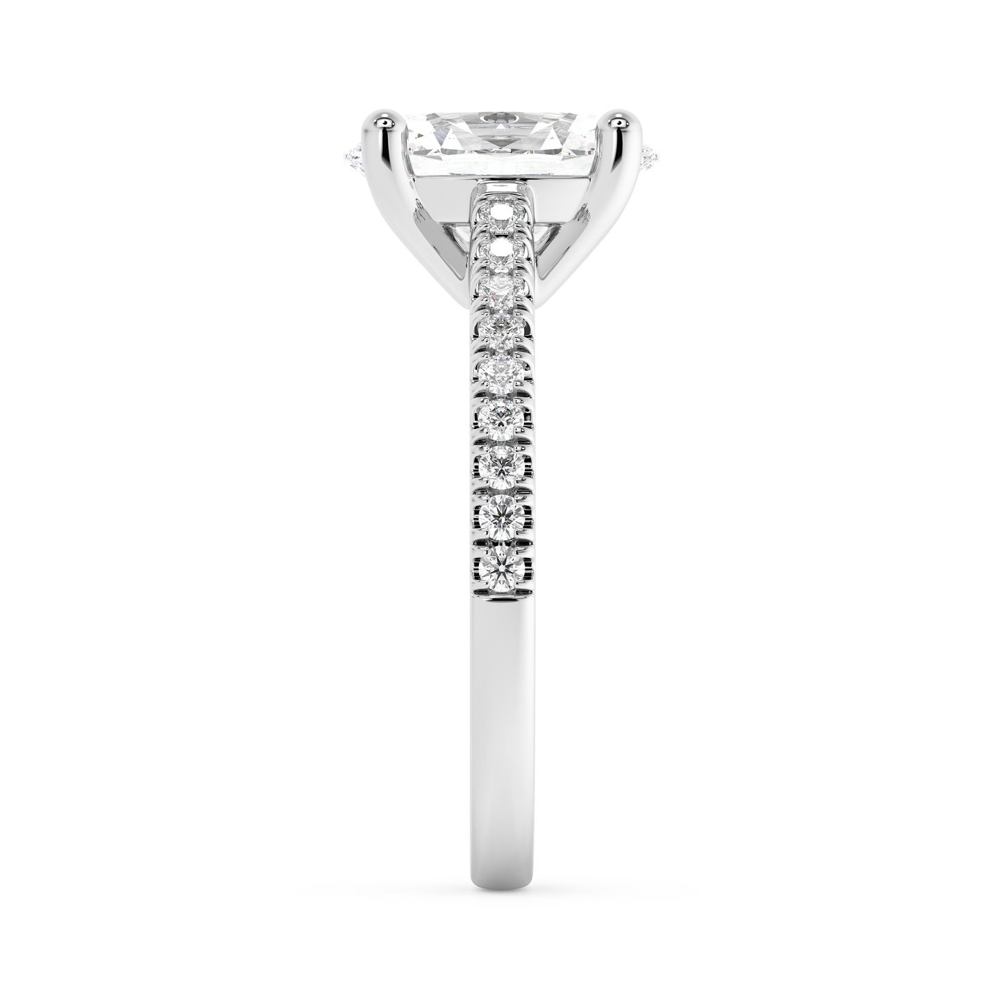 Emerald Solitaire Lab Grown Diamond Engagement Ring
