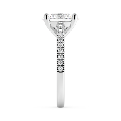 Emerald Solitaire Lab Grown Diamond Engagement Ring