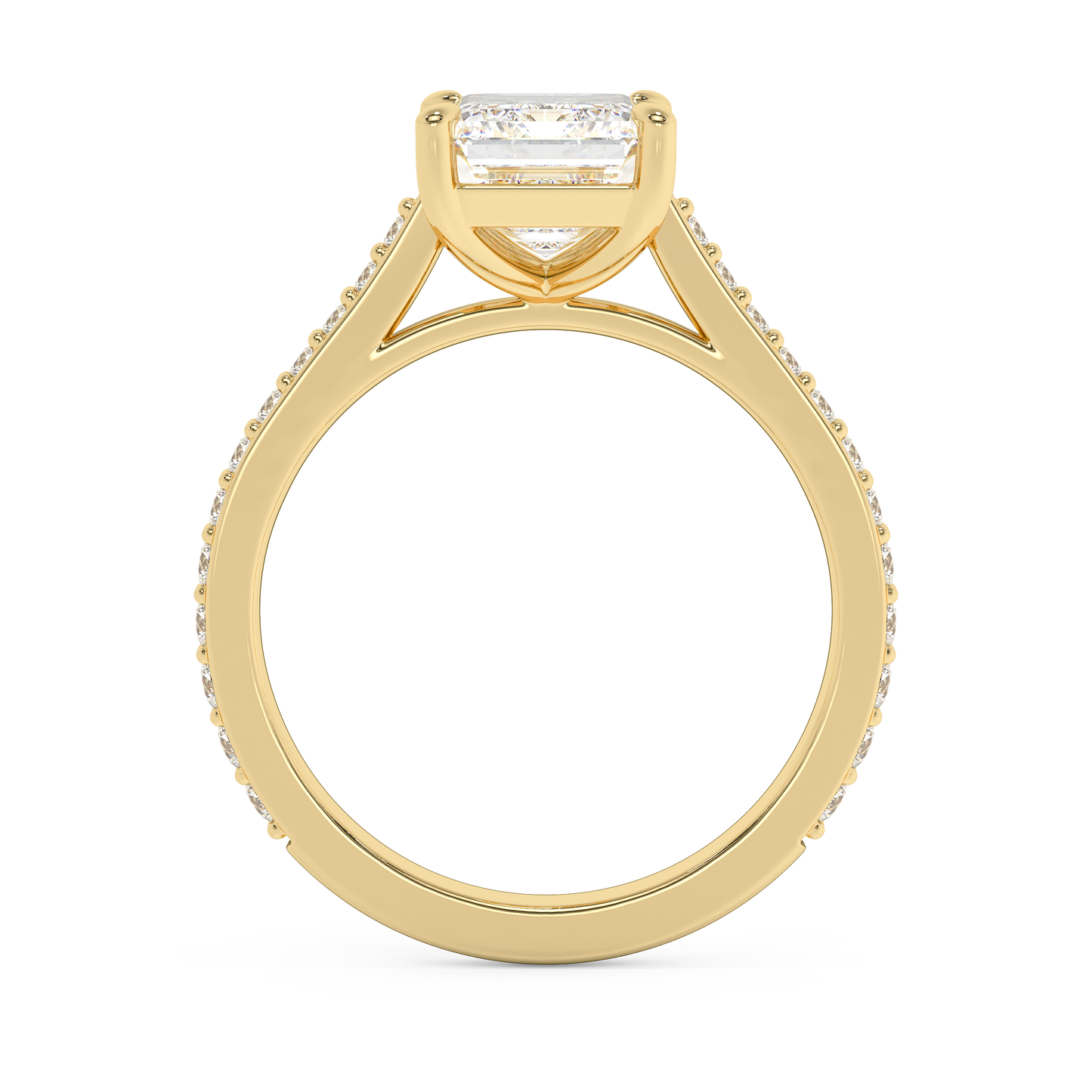 Emerald Solitaire Lab Grown Diamond Engagement Ring