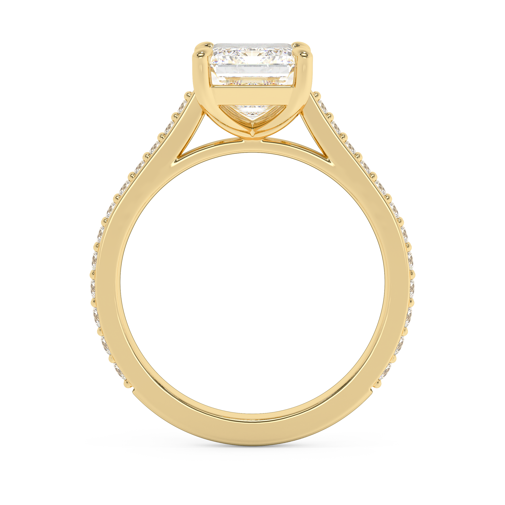 Emerald Solitaire Lab Grown Diamond Engagement Ring