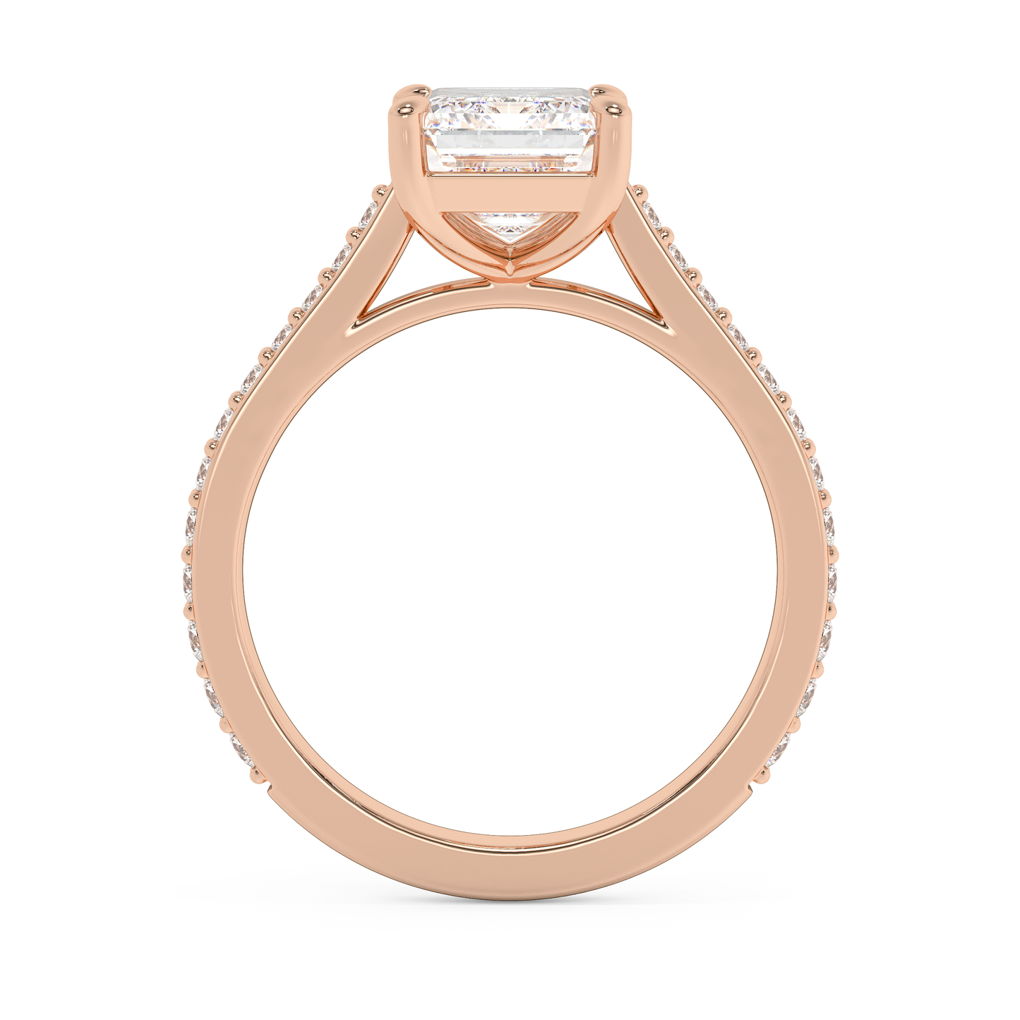 Emerald Solitaire Lab Grown Diamond Engagement Ring