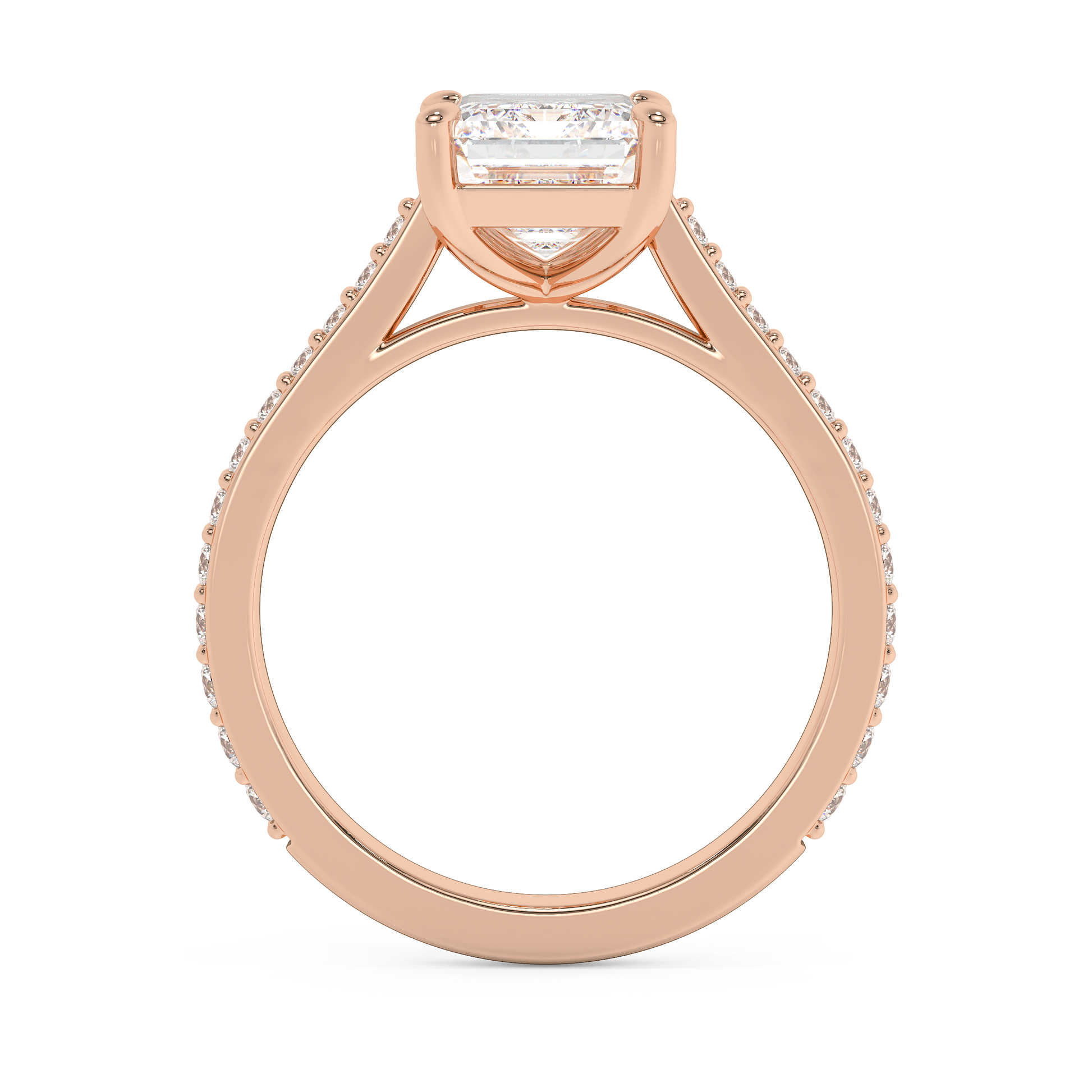 Emerald Solitaire Lab Grown Diamond Engagement Ring