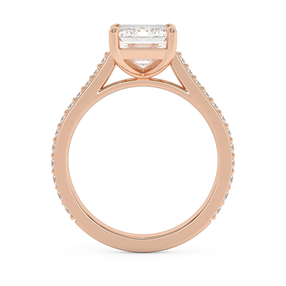 Emerald Solitaire Lab Grown Diamond Engagement Ring