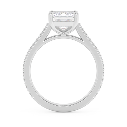 Emerald Solitaire Lab Grown Diamond Engagement Ring