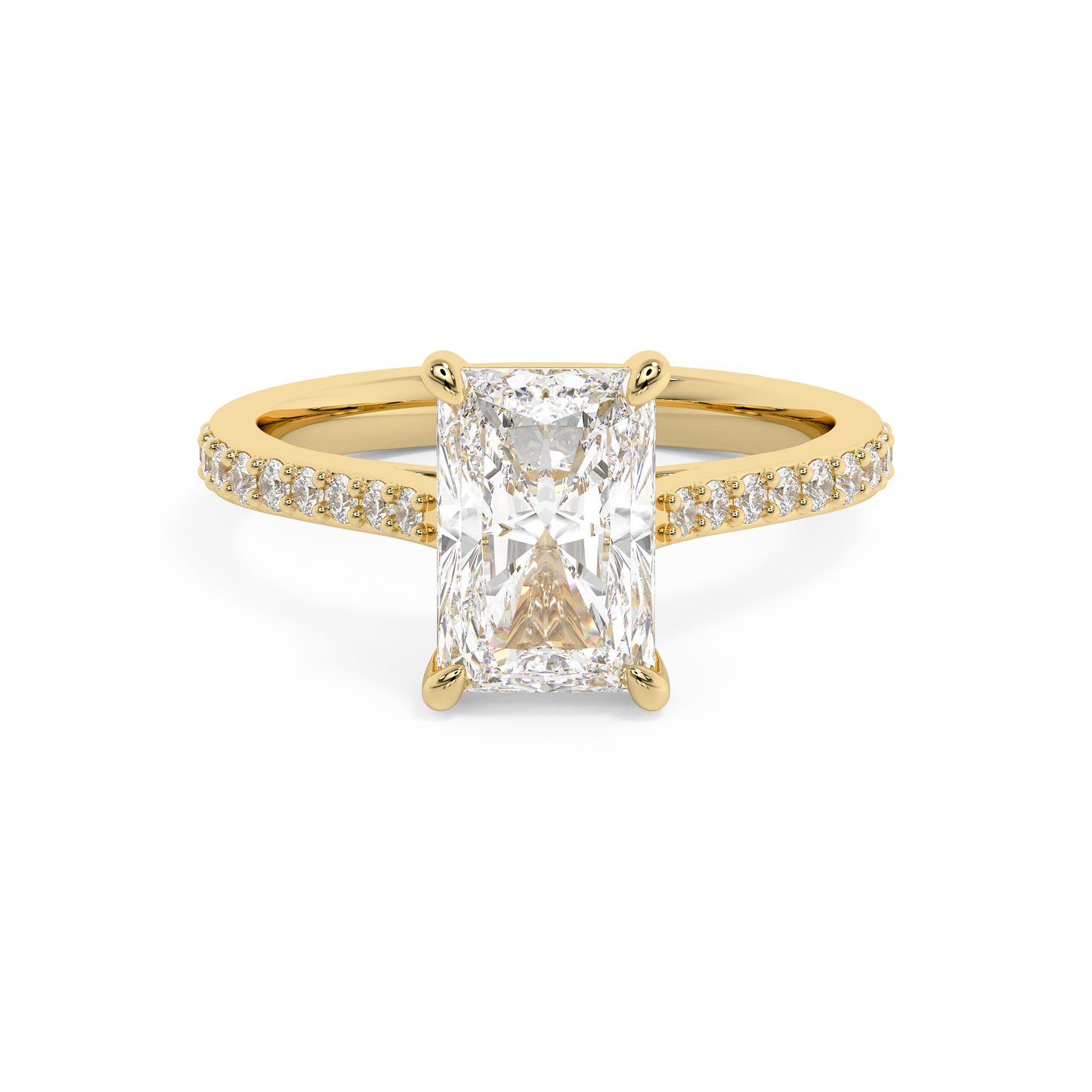 Emerald Solitaire Lab Grown Diamond Engagement Ring