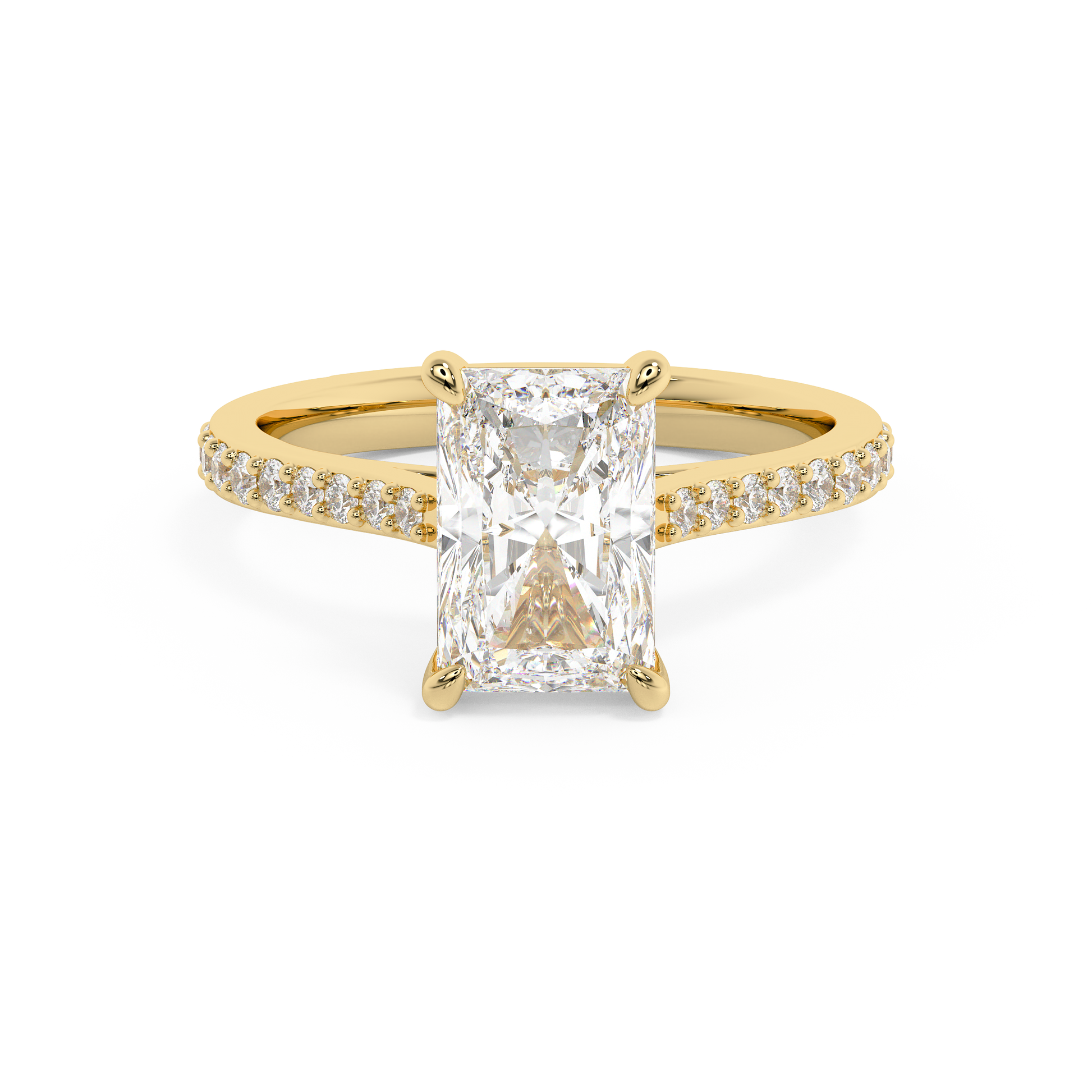 Emerald Solitaire Lab Grown Diamond Engagement Ring