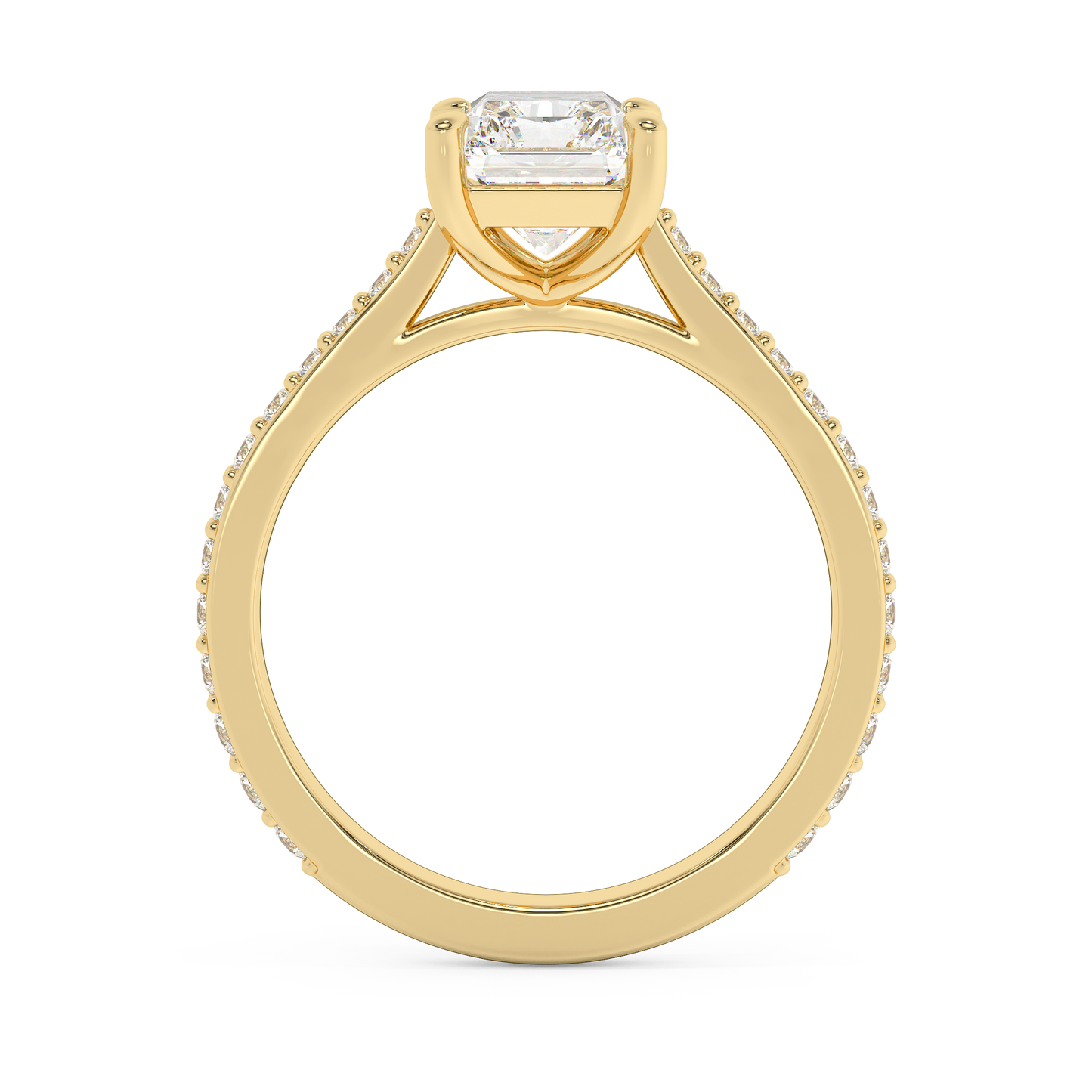 Emerald Solitaire Lab Grown Diamond Engagement Ring