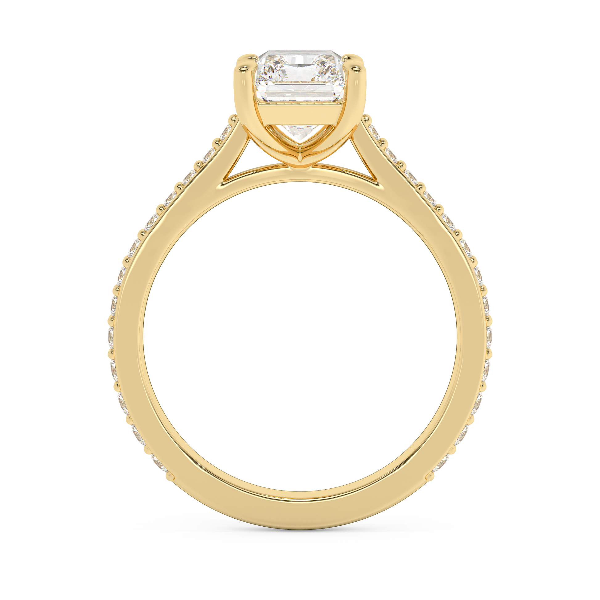 Emerald Solitaire Lab Grown Diamond Engagement Ring