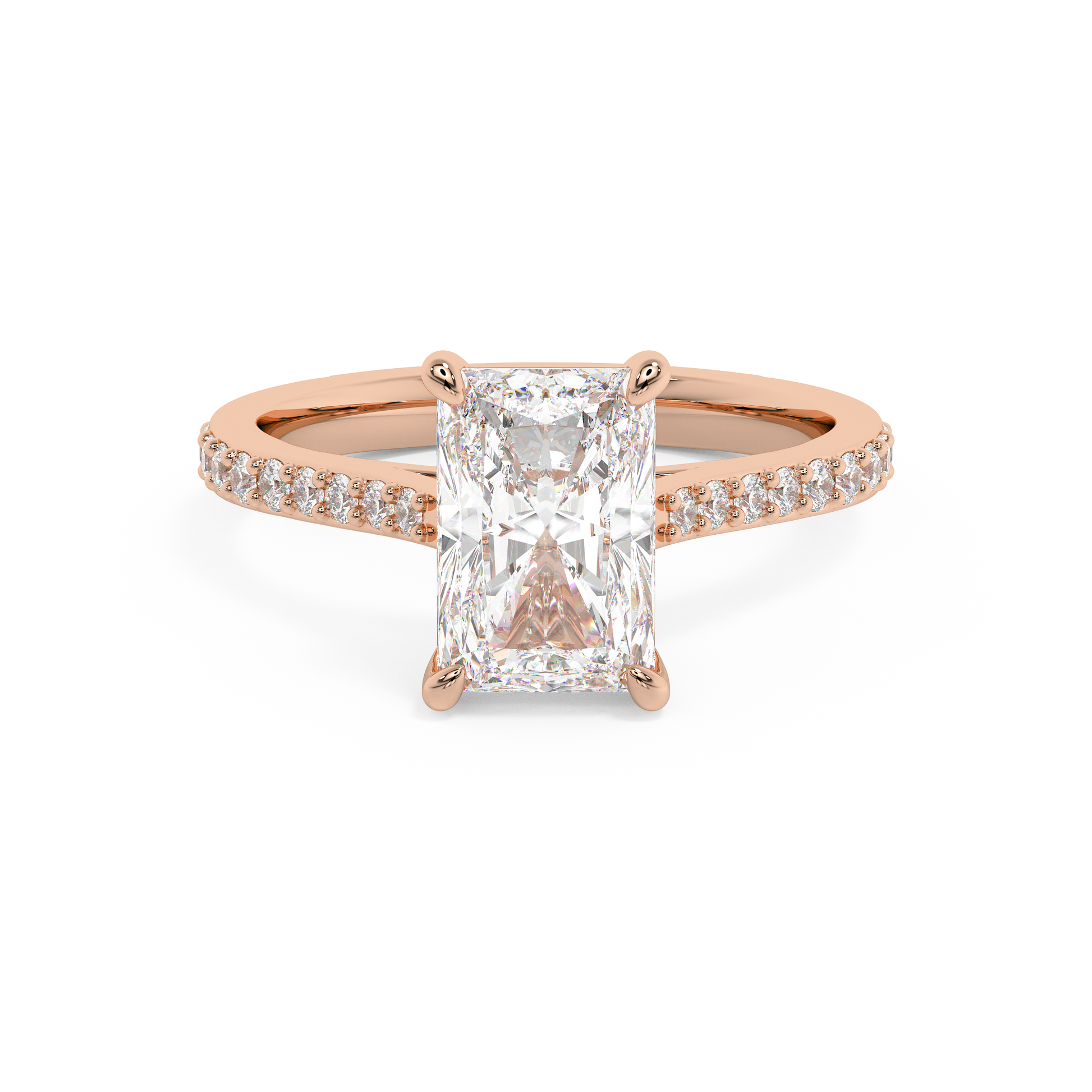 Emerald Solitaire Lab Grown Diamond Engagement Ring