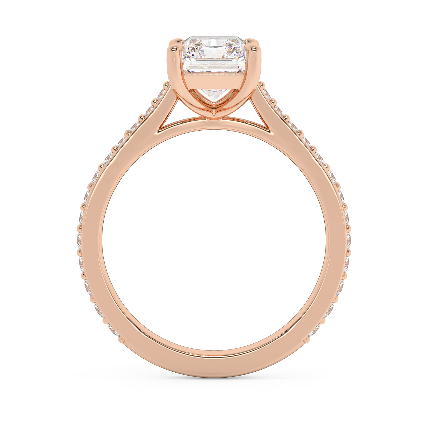 Emerald Solitaire Lab Grown Diamond Engagement Ring