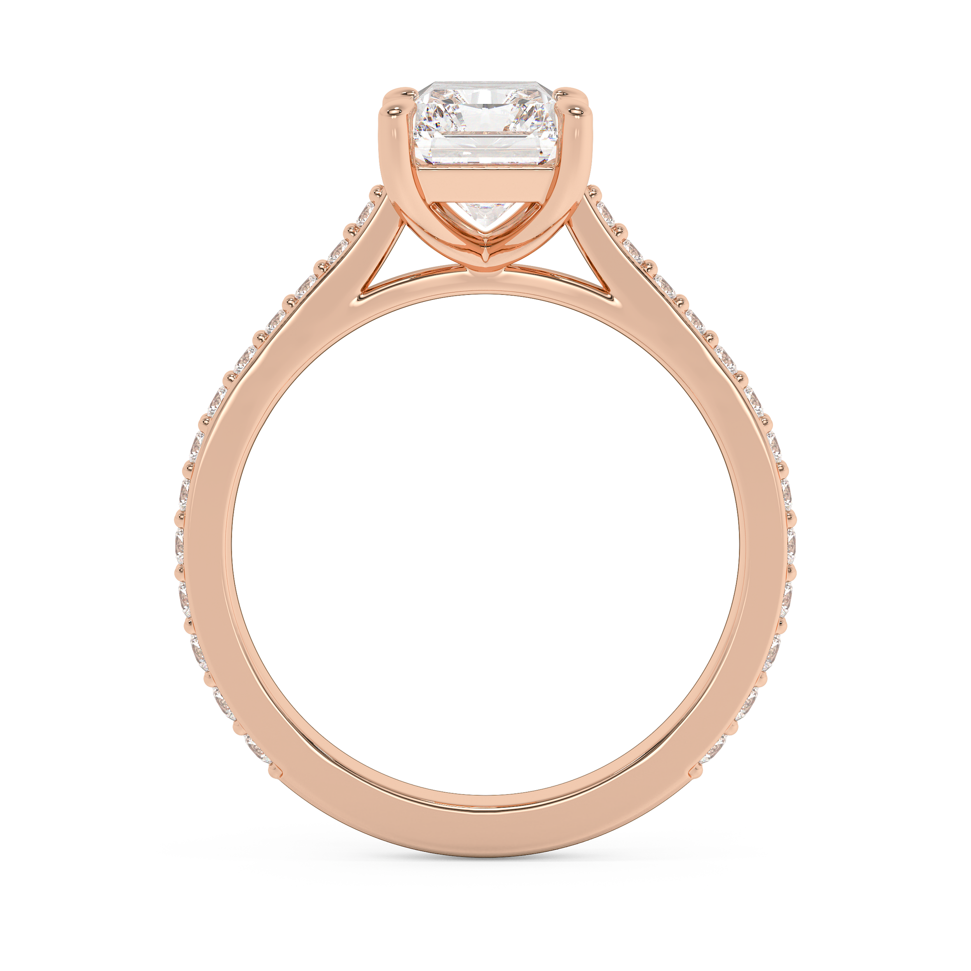 Emerald Solitaire Lab Grown Diamond Engagement Ring
