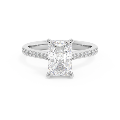 Emerald Solitaire Lab Grown Diamond Engagement Ring