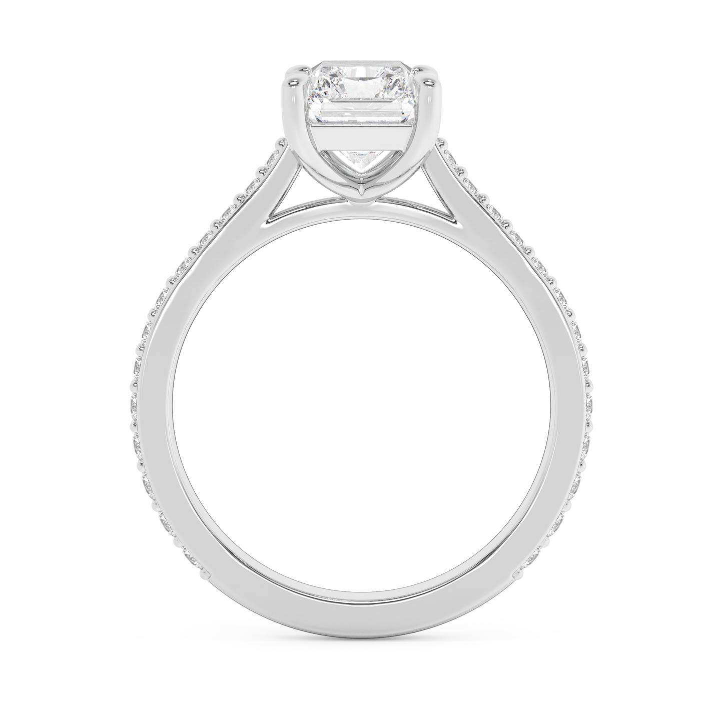 Emerald Solitaire Lab Grown Diamond Engagement Ring