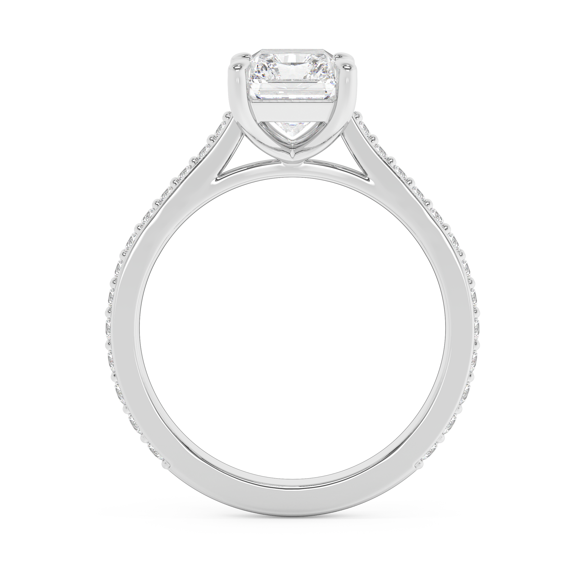 Emerald Solitaire Lab Grown Diamond Engagement Ring