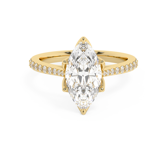 Emerald Solitaire Lab Grown Diamond Engagement Ring